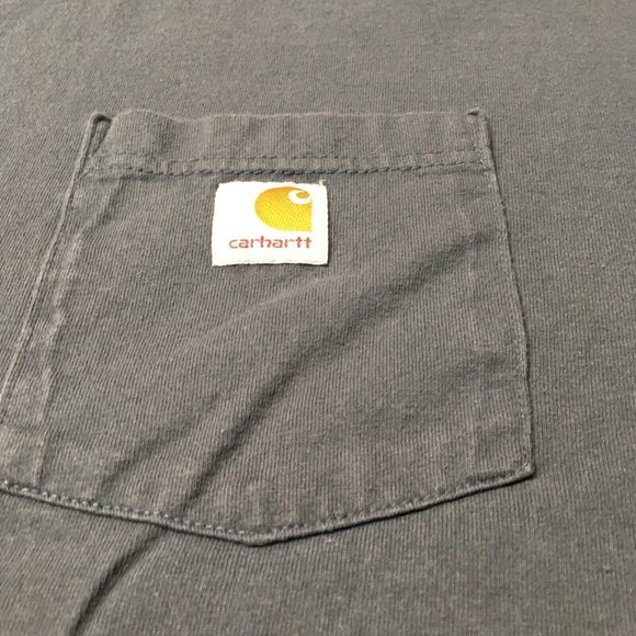 Carhartt Work Shirt Mens 2XL Tall Relaxed Fit Force Blue Pocket Tee Short Sleeve - Picture 4 of 10